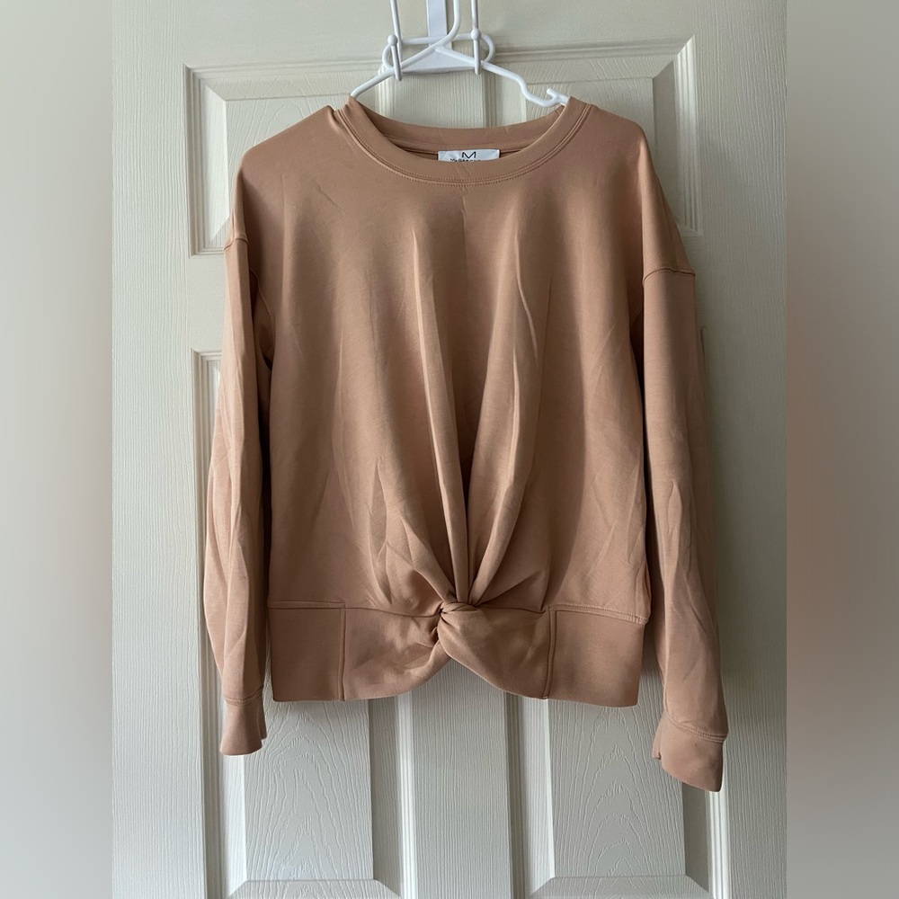 Tie front long sleeve top